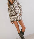 Striped shorts in brown