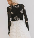 Floral top in black