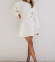 Long sleeves dress in cream