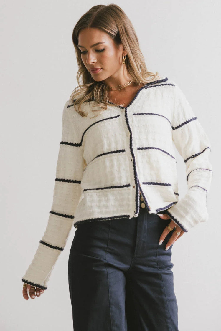 Button up striped top