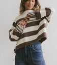 Knit sweater in brown
