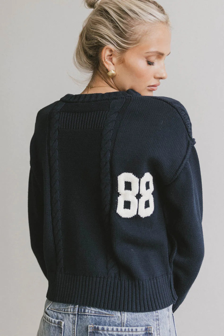 88 Number sweater in navy