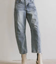 Barrel denim in medium wash