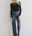 Straight leg pants in medium wash