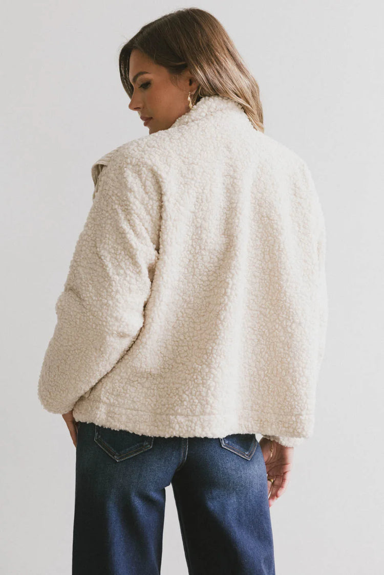Plain color Sherpa jacket in natural
