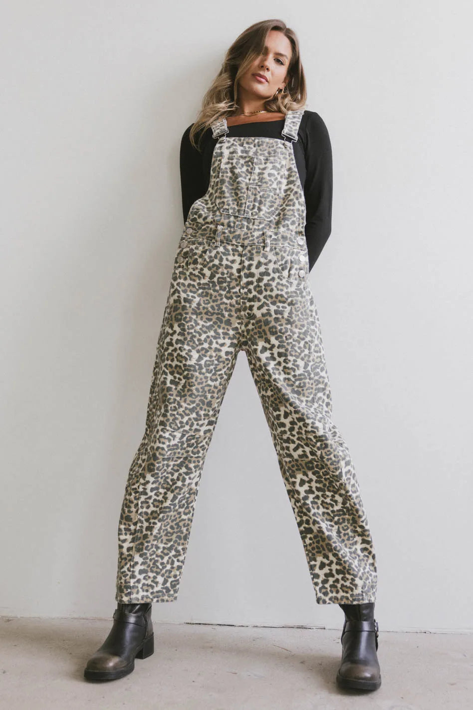 Straight legs denim overall