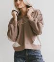 Half zip top in brown