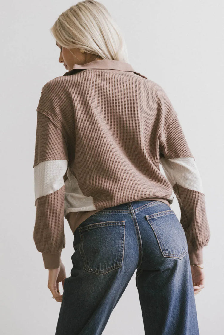 Plain color top in brown