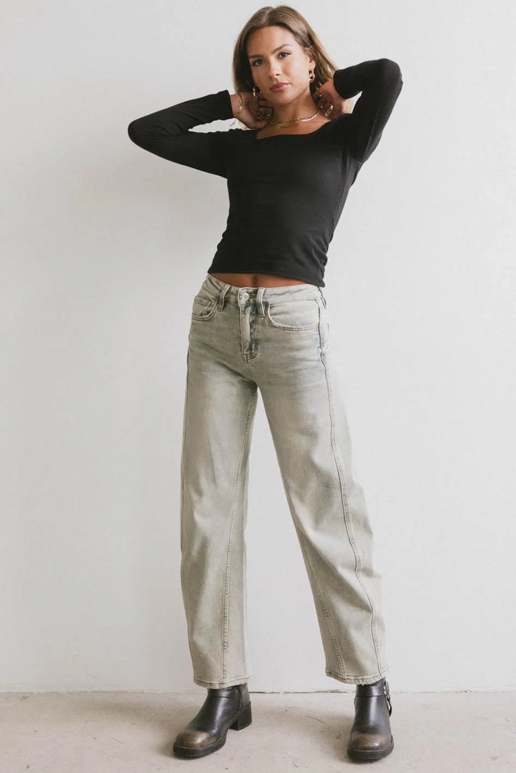 High rise denim