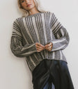 Striped top in black
