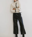 Long sleeves textured sweater in ivory