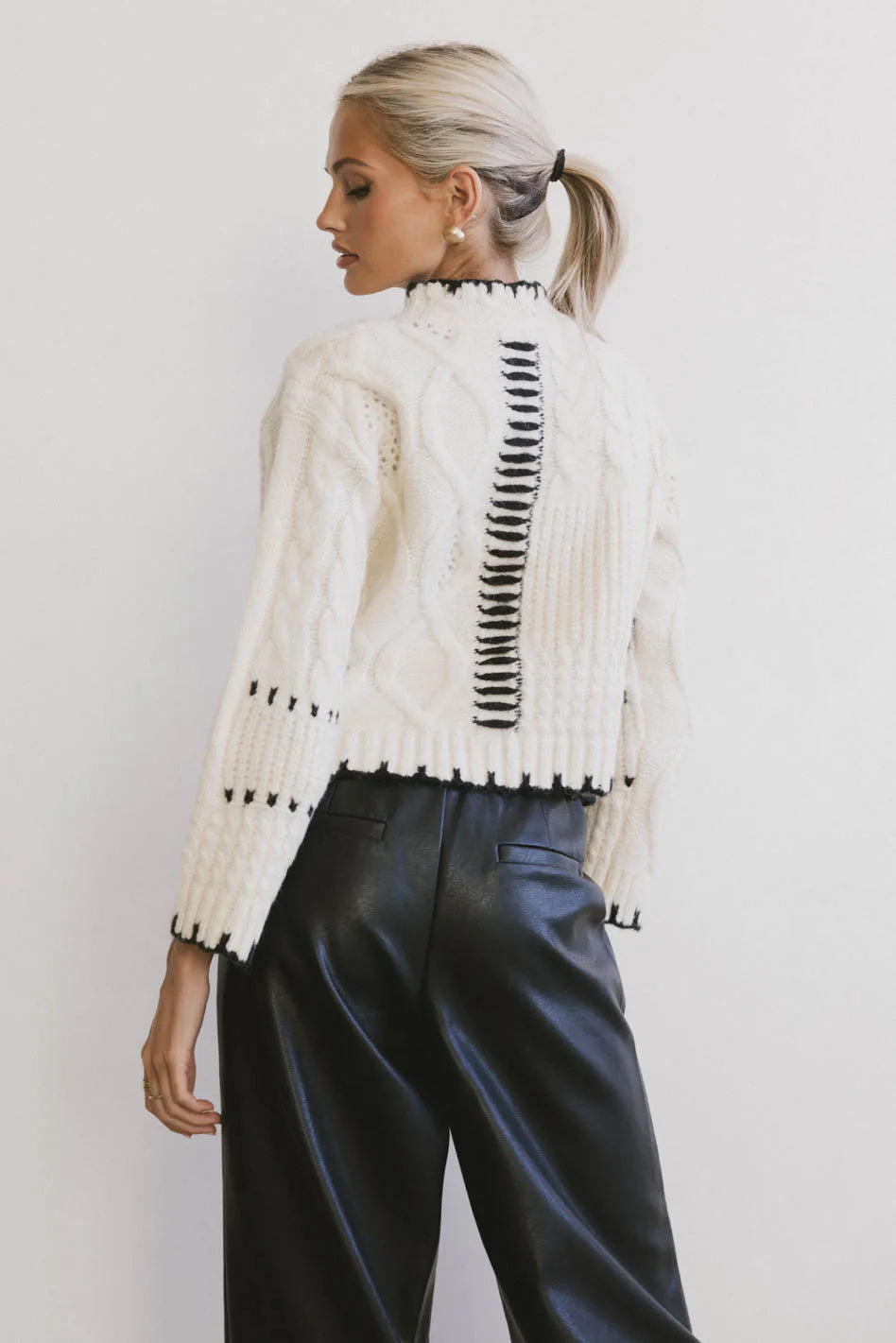 Textured sweater in ivory