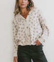 Floral top in ivory