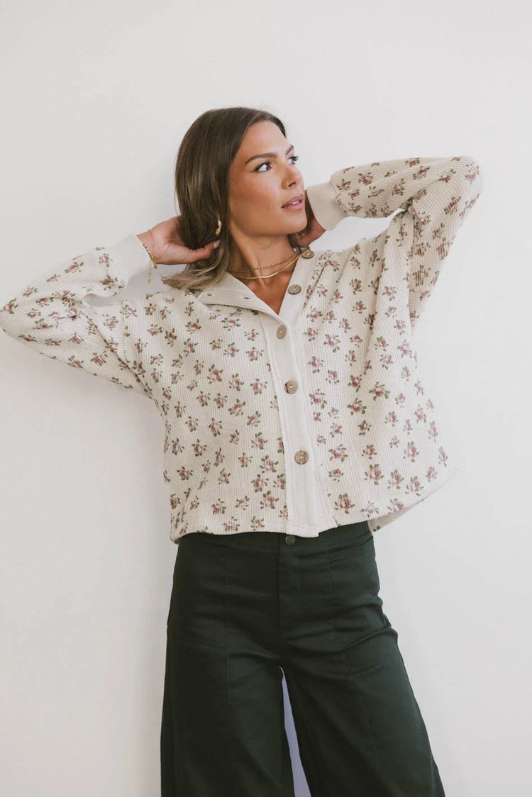Long sleeves top in ivory