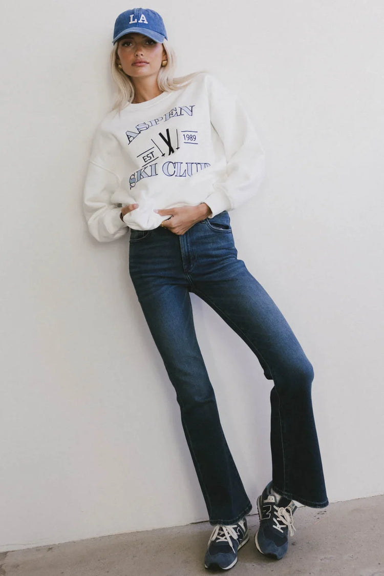 Knit sweater in white