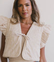 One front tie vest in cream