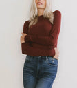 Knit top in burgundy