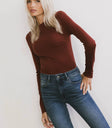 Knit top in burgundy