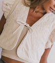 Embroidered top in cream