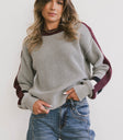 grey waffle knit sweater