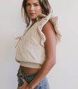 Puff sleeves vest in cream