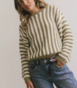 Round neck sweater in moss