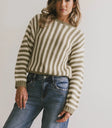 Striped sweater in moss