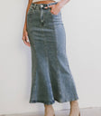 High rise denim skirt