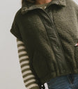 Button up vest in olive