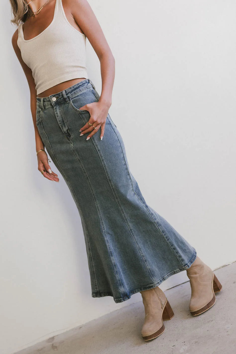 Midi Denim skirt