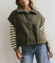 Johanna Sherpa Vest in Olive