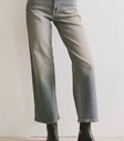 Straight leg denim in medium wash