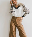 Crocheted embroidered top in white