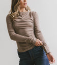 Knit top in taupe