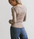 Plain color top in taupe