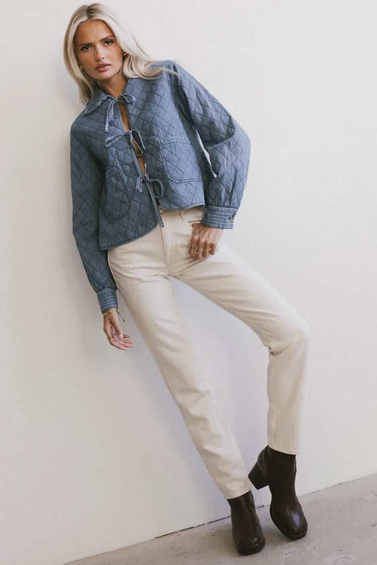 Quilted jacket in medium wash