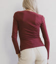 Plain color basic top in wine