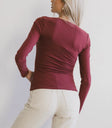 Long sleeves top in wine