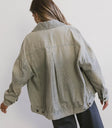 Long sleeves denim striped jacket