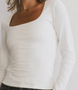 Long sleeves top in white
