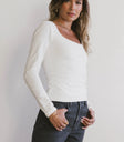 Plain color top in white