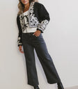 Embroidered jacket in black