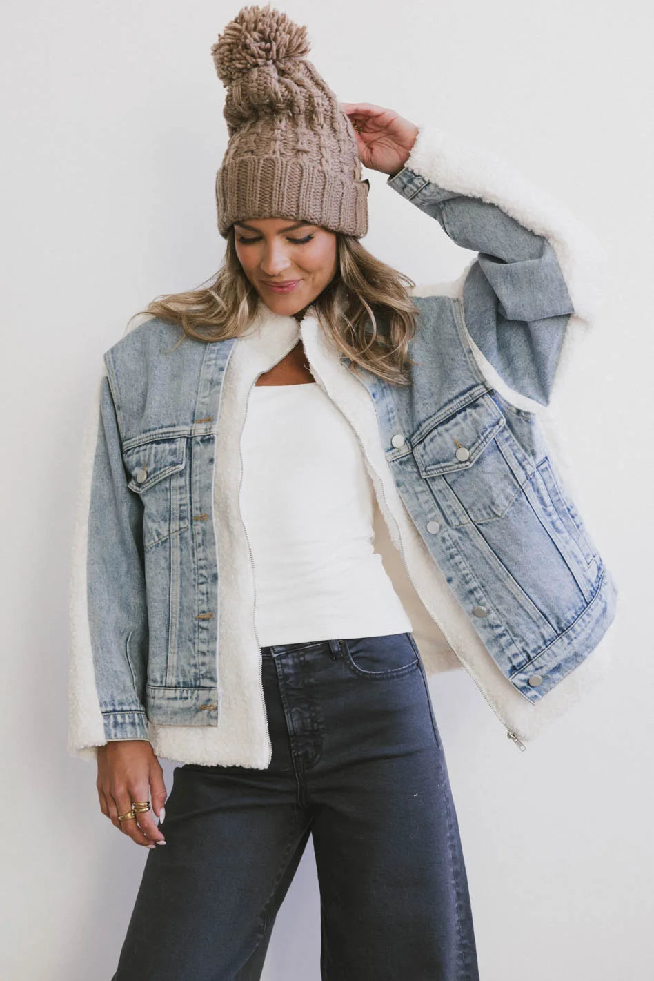 Denim Sherpa jacket
