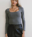 Knit top in grey