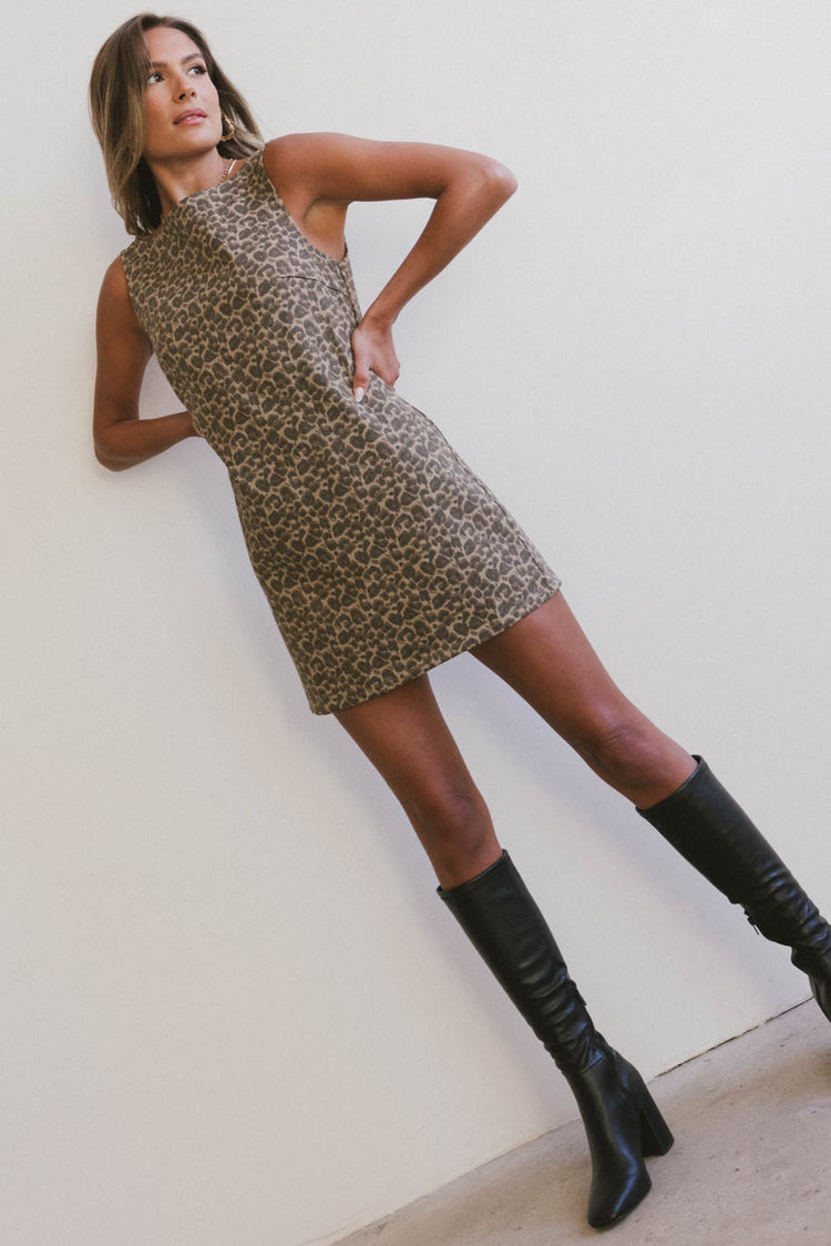 leopard print mini dress