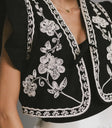 Embroidered vest in black