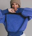 Knit sweater in blue