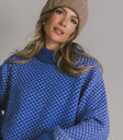 Round neck sweater in blue