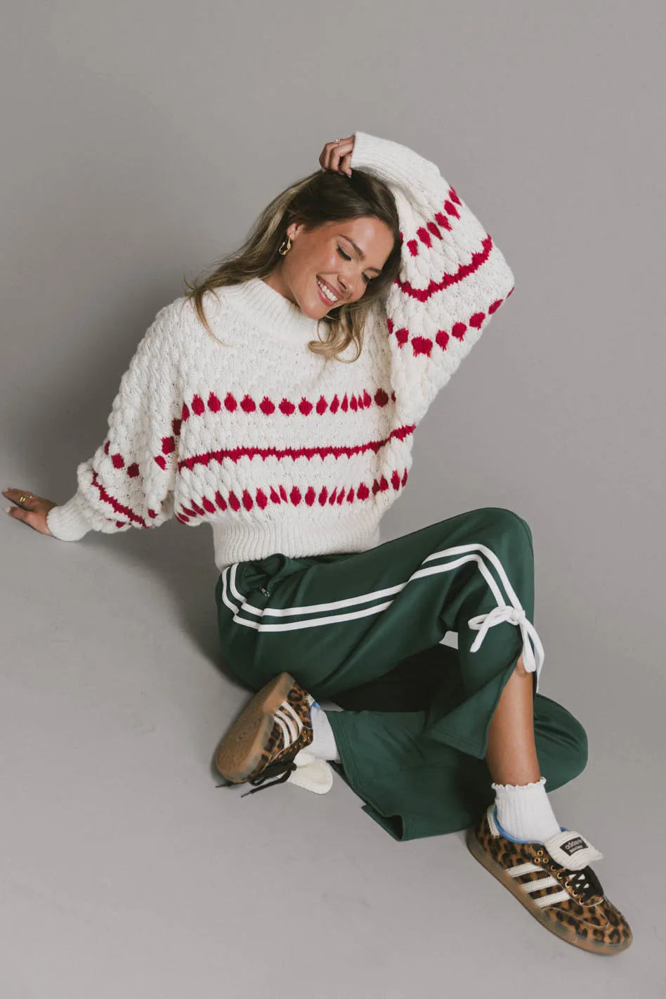 Knit pants in green