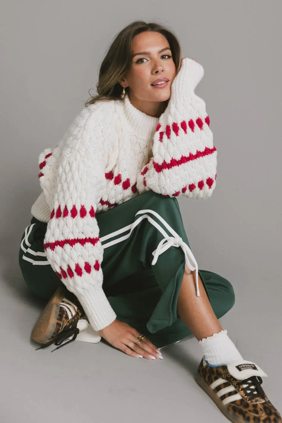 Knit sweater in cream